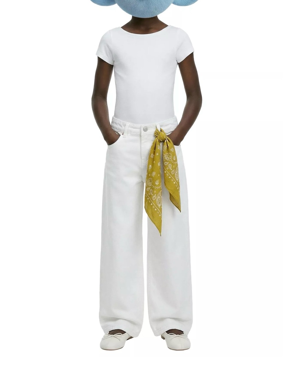 Zara kids White Wide-Leg Jeans size 9-10